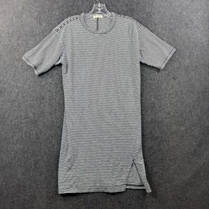 Rag & Bone Tee Dress Women's Extra Small Black White Striped Slit Organic Pima